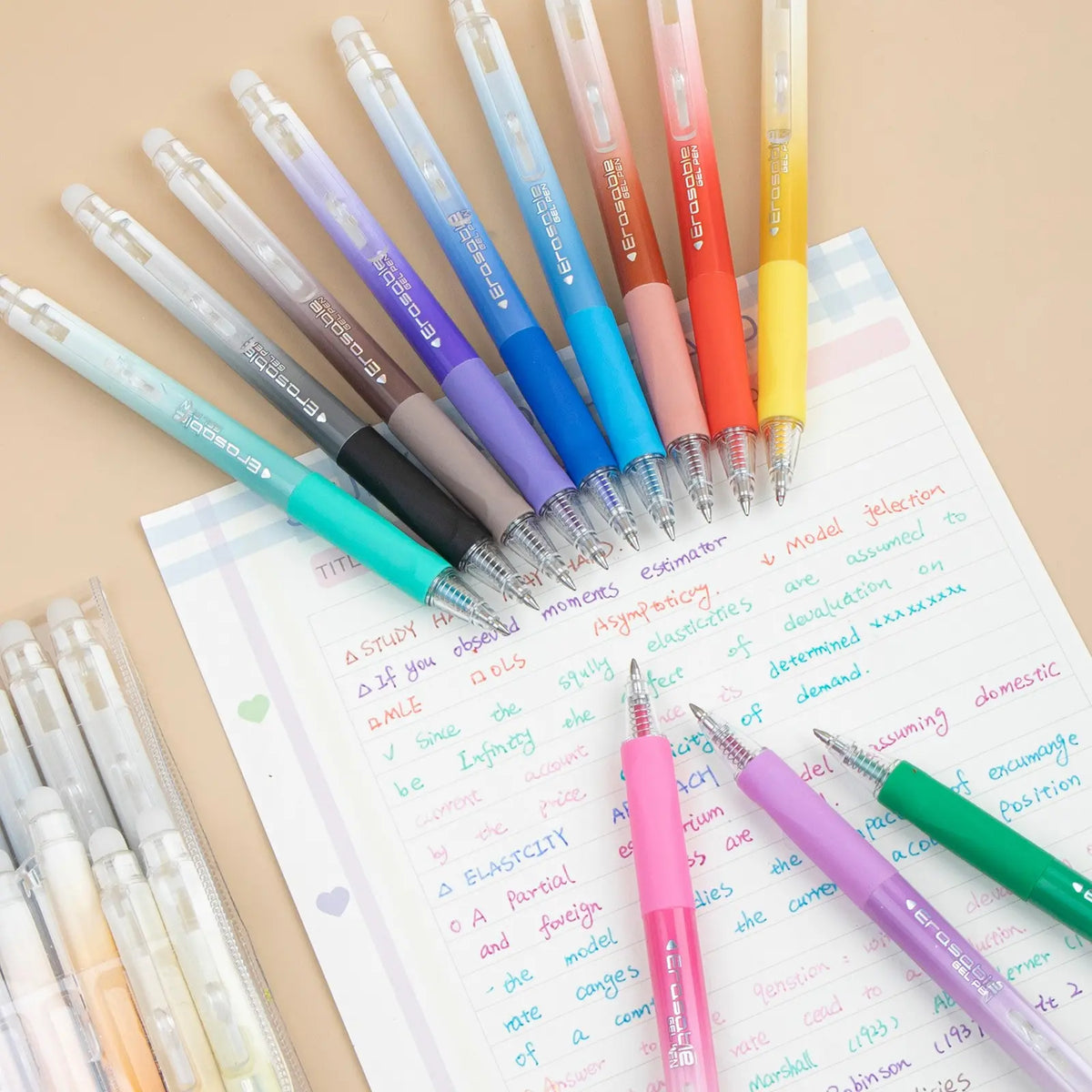 36 Color Erasable Gel Pens Set, Click Ballpoint Pens for Drawing, 0.7mm Fine Point, Perfect Back to School Supplies for Kids and Students, Quick Dry Pens