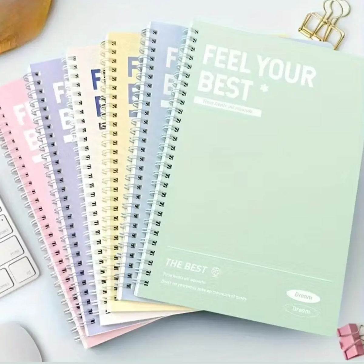 6 Piece Spiral Notebook Set, Simple A5 Hard Cover Notebooks, Tear-Resistant Pages, Lined & Unlined, Durable Office School Stationery Supplies, Hardcover Notebooks