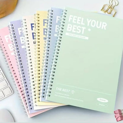 6 Piece Spiral Notebook Set, Simple A5 Hard Cover Notebooks, Tear-Resistant Pages, Lined & Unlined, Durable Office School Stationery Supplies, Hardcover Notebooks