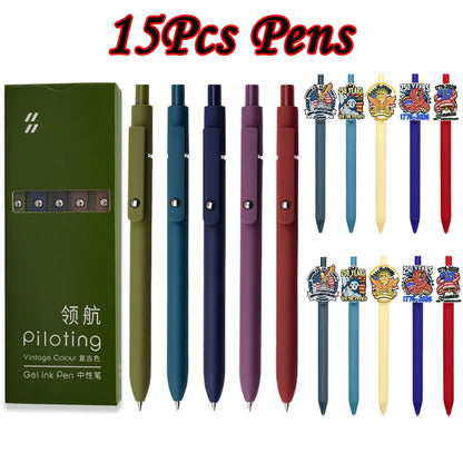 Aurora Gradient Retractable Gel Pens for Writing, 0.5mm Black Ink Quick Dry Gel Pens, Luxury Business Office Gift, Back to School, Valentine's Day Wedding Party Gift Stationery Supplies