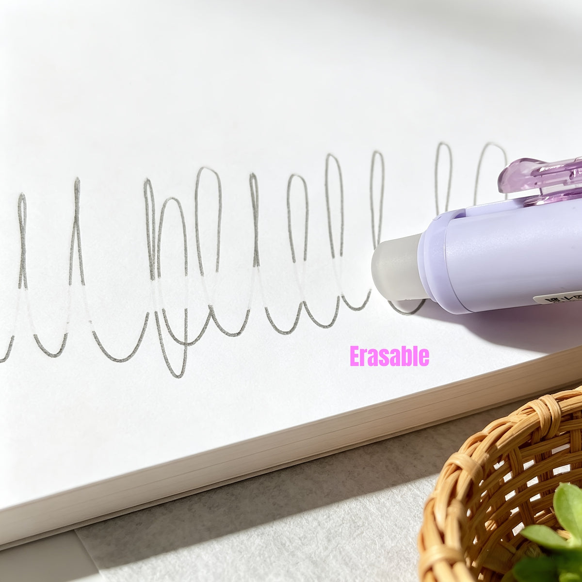 4pcs Set: 2 Pens + 2 Refills in Random Macaron Colors, Cloud-Grip Comfortable Erasable Gel Pens. Retractable Click Mechanism with Blue/Black Ink, Easy to Erase Mistakes, Includes Built-in Eraser. Cloud-Grip Design for Comfortable, Fatigue-Free