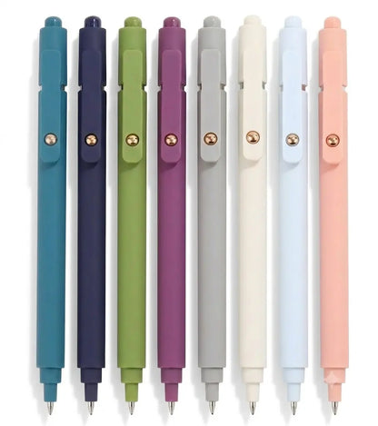 NOLUCK 8-Count 0.5 mm Medium Point Retractable Gel Pens, Black Ink, Click Action, Clip-On, Aesthetic Gradient Colors Design, Back to School Office Stationery, Christmas Gift for Bible Study Art Parties