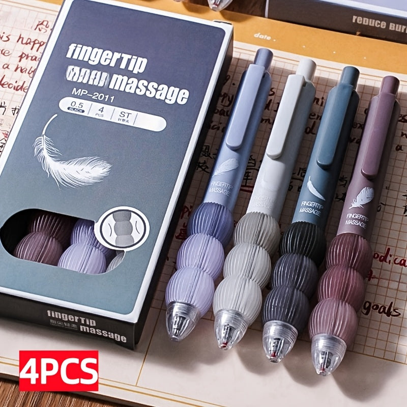 Popular Choice] 4/20pcs Gel Pen Per Box Decompression Soft Grip Push-Type Neutral Pen, Super Soft Grip, Comfortable Grip, 0.5Mm Black Ink, Plastic Material, Retractable, Quick-Drying, Suitable for School And Office Supplies Stationery Gifts