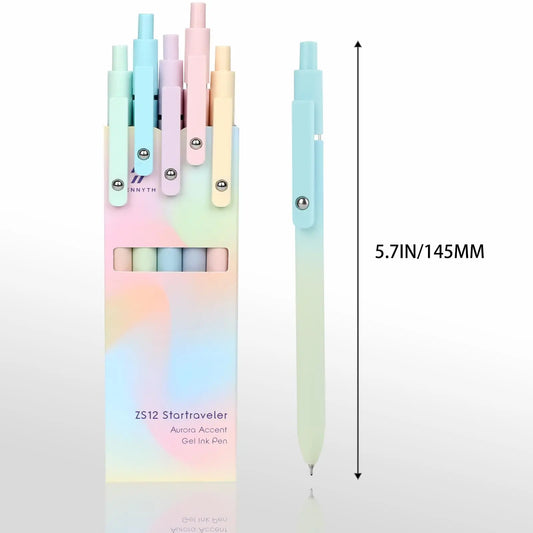 10Pcs Compact Retractable Clip Design Multicolor Press-Type Quick-Drying Carbon Gel Pens - Portable Modern Minimalist Office Stationery for Kids, Adults, Ideal for Diary, Scrapbooking, Thanksgiving & Graduation Gifting, Office Accessories