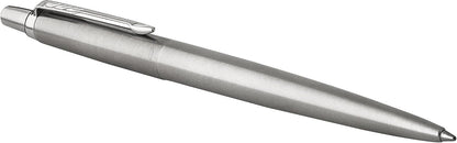 Parker Jotter Ballpoint Pen, Stainless Steel with Chrome Trim, Medium Point, Blue Ink - Smooth Writing, Polished, Professional, Sleek Design