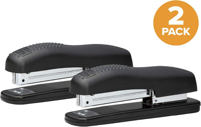 Bostitch Office Ergonomic 20 Sheet Desktop Stapler, Black, 2-Pack