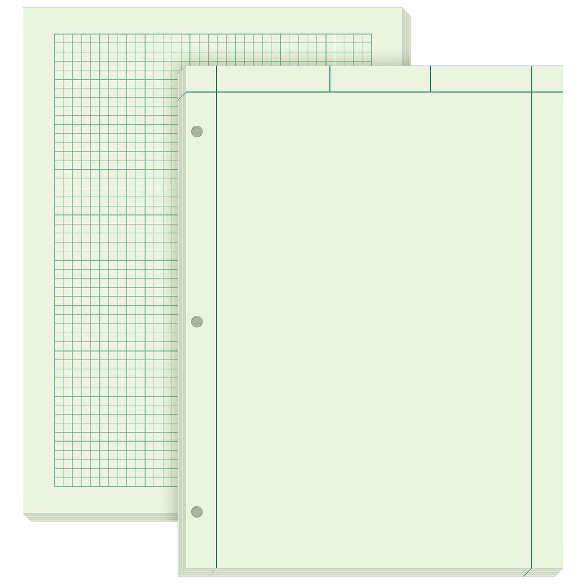 Seajan 5 Pcs Engineering Paper Notebook Engineer Computation Pad,Green
