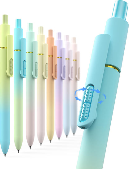 Hiacry 8 Pack Gel Pens, Quick-Drying Black Ink, 0.7mm Fine Point Fidget Pen