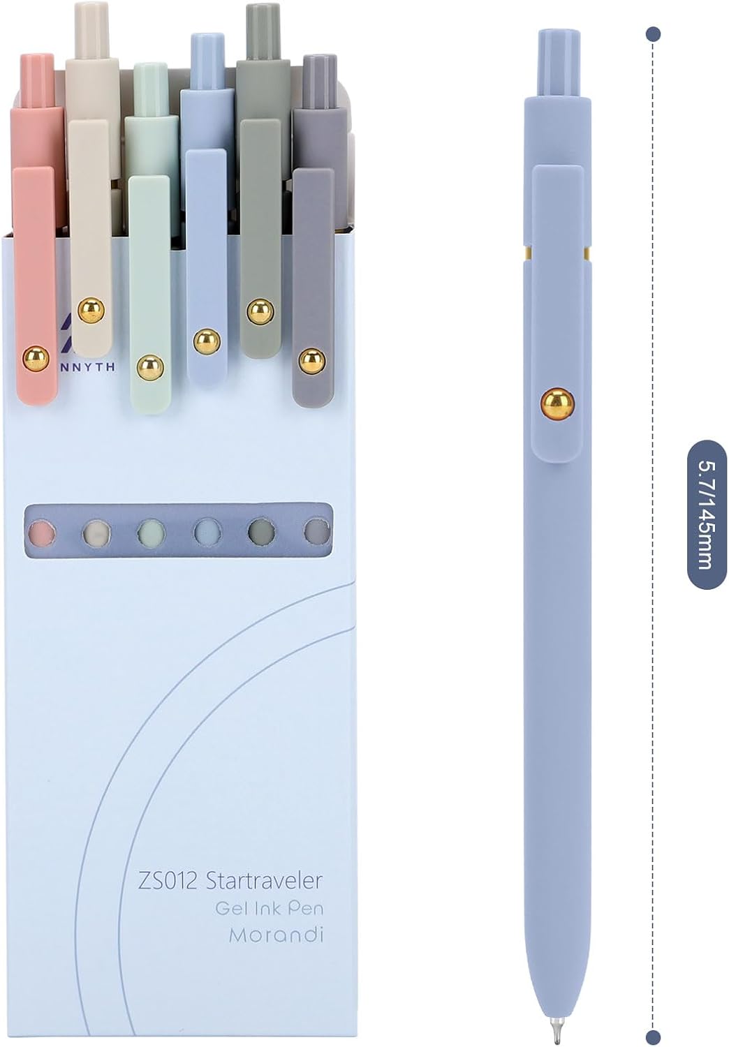 Ddaowanx Gel Pens,6 Pcs 0.5mm Retractable Quick Dry Blue Ink Pens
