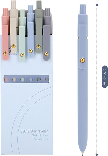 Ddaowanx Gel Pens,6 Pcs 0.5mm Retractable Quick Dry Blue Ink Pens