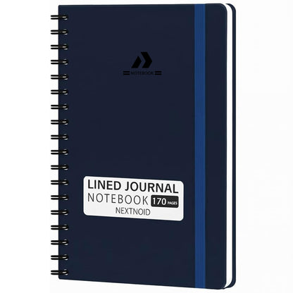 Nextnoid Lined Spiral Notebook Journal For Women & Men - A5(5.8" x 8.3") 170 Pages, Hardcover Notebooks for Work & Note Taking, College Ruled Journals for Writing - Grey