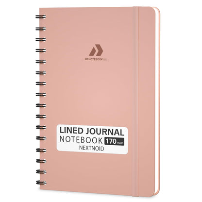 Nextnoid Lined Spiral Notebook Journal For Women & Men - A5(5.8" x 8.3") 170 Pages, Hardcover Notebooks for Work & Note Taking, College Ruled Journals for Writing - Grey