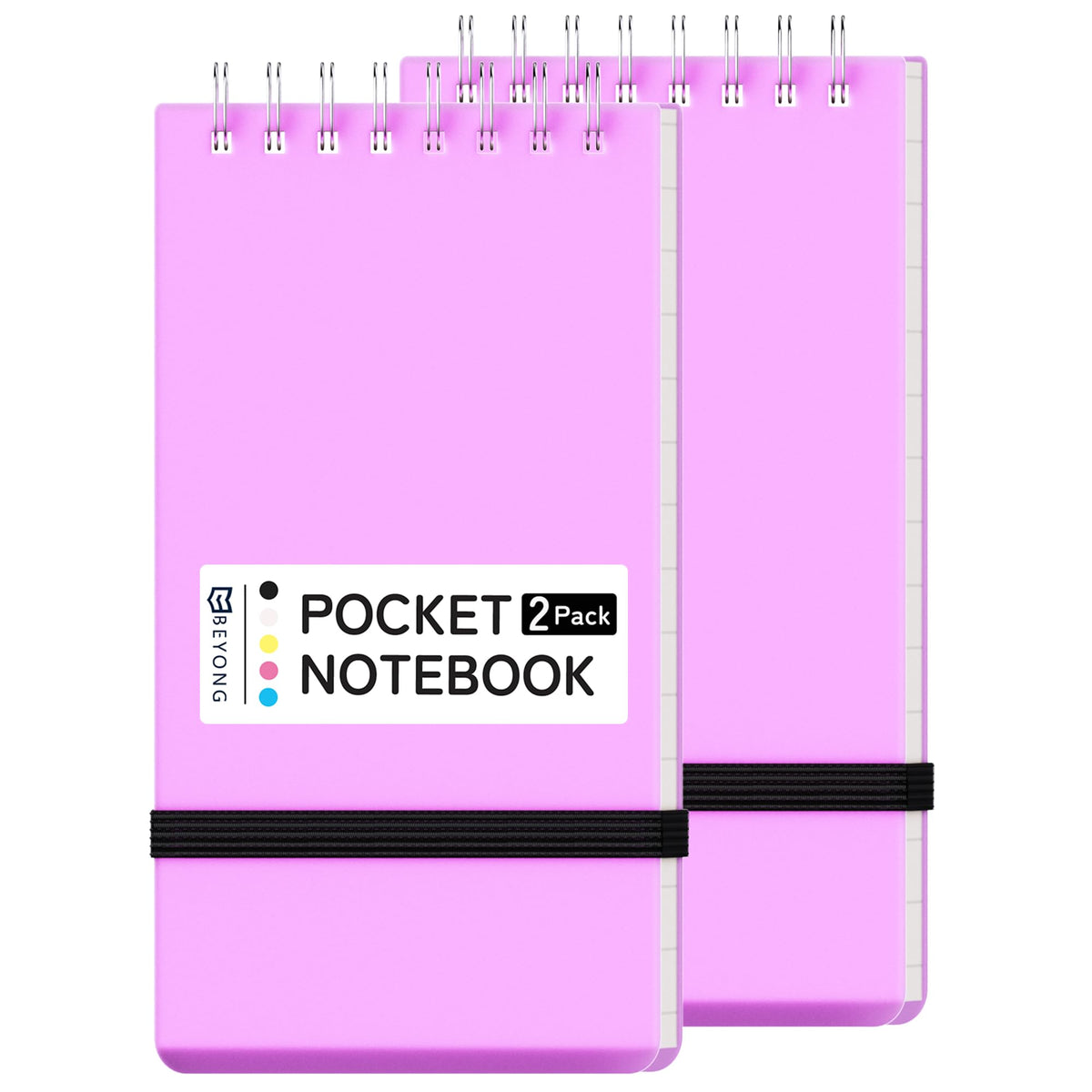 Small Pocket Notebook, Mini Notepad Spiral Notebooks Note Pads (Black, 3x5)