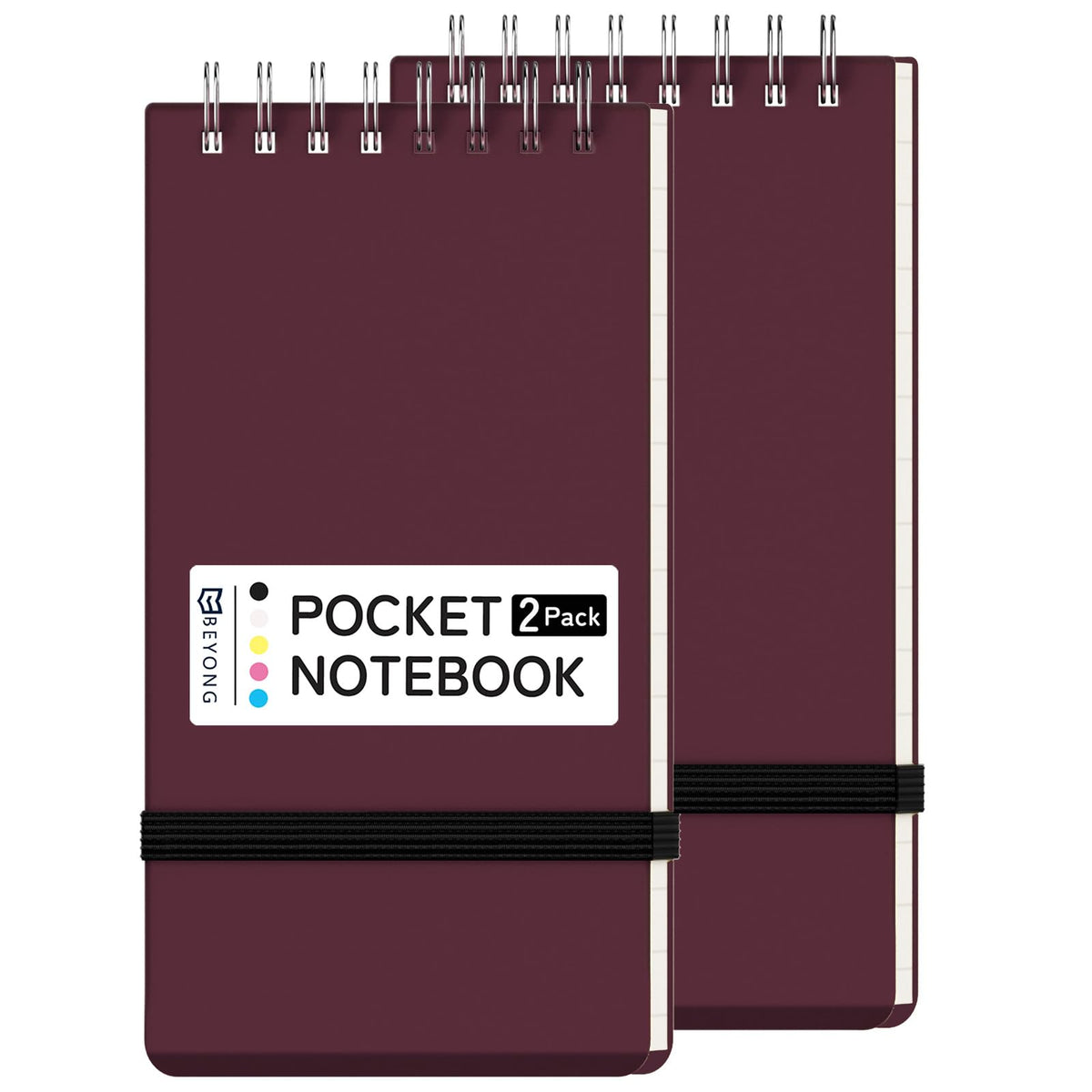 Small Pocket Notebook, Mini Notepad Spiral Notebooks Note Pads (Black, 3x5)