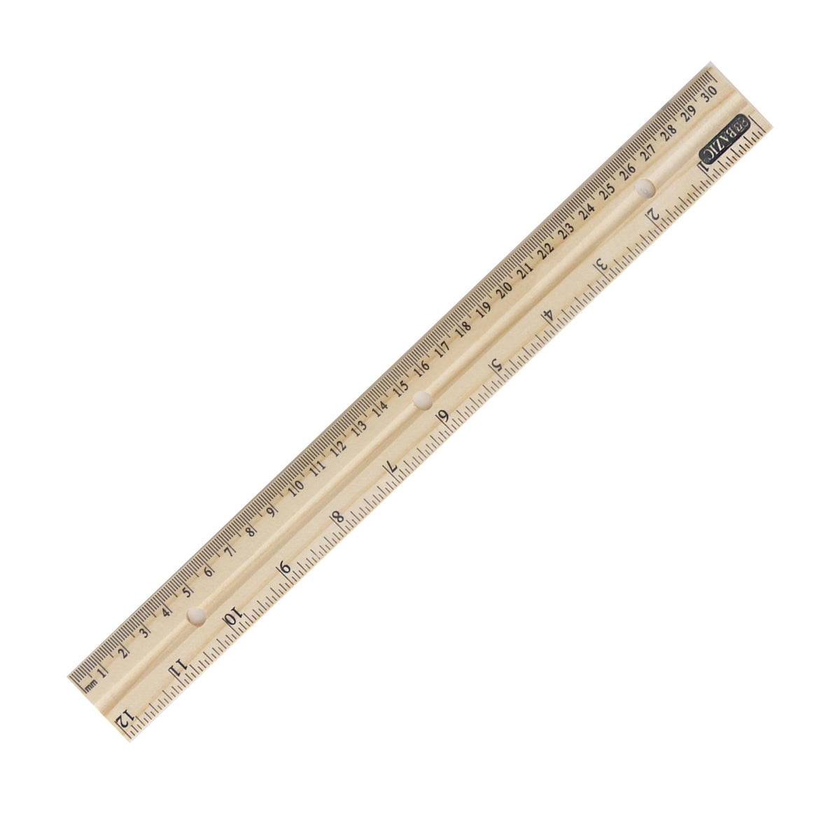 BAZIC Products 12 in Wooden Ruler, Inch & Metric (30 cm)