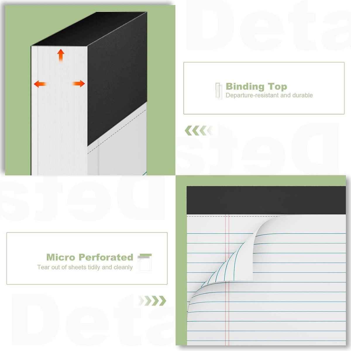 Legal Pads 8.5 x 11 Notepad, 2 Pack White Note Pads 8.5'' x 11'' for Work