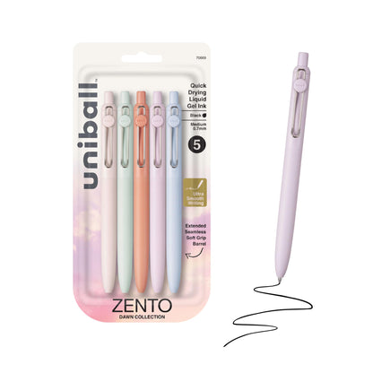 uniball™ Zento Gel Pens, Black Ink, 0.7mm Medium Point, 4 Count
