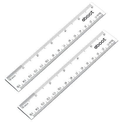 EBOOT 2 Pcs Clear Plastic Ruler Straight Ruler for School, 12 Inch