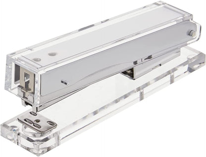 Kantek Clear Acrylic Desk Stapler, Large Capacity Holds a Full Strip of Standard Staples, 1.4" x 6" x 2.3", Non-Skid Feet, Office Organizer, Desk Accessory