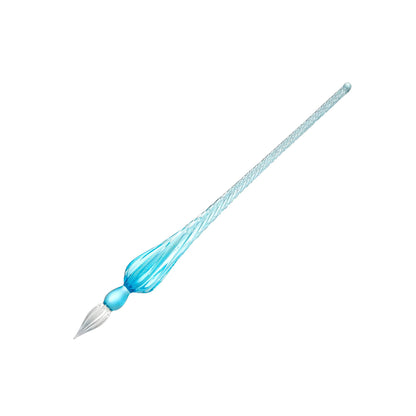 molshine Handmade Glass Dip Pen Crystal Calligraphy Pen Signature Dipped Pen for Artist Women Men Teens,Writing Drawing Decoration Gifts (Lake Blue)