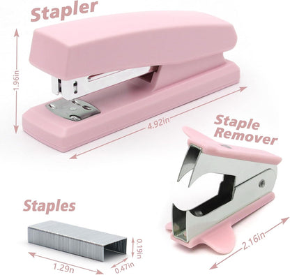 Pink Office Stapler, Paper Stapler and Staples, Pink Office Supplies