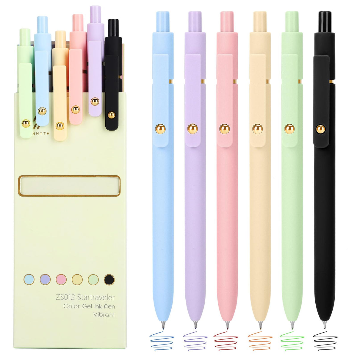 Ddaowanx Gel Pens,6 Pcs 0.5mm Retractable Quick Dry Blue Ink Pens