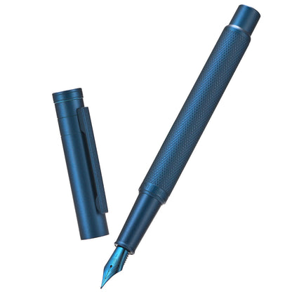Matte Black Forest Fountain Pen Extra Fine Nib Classic Design with Converter and Metal Pen Box Set by Asvine