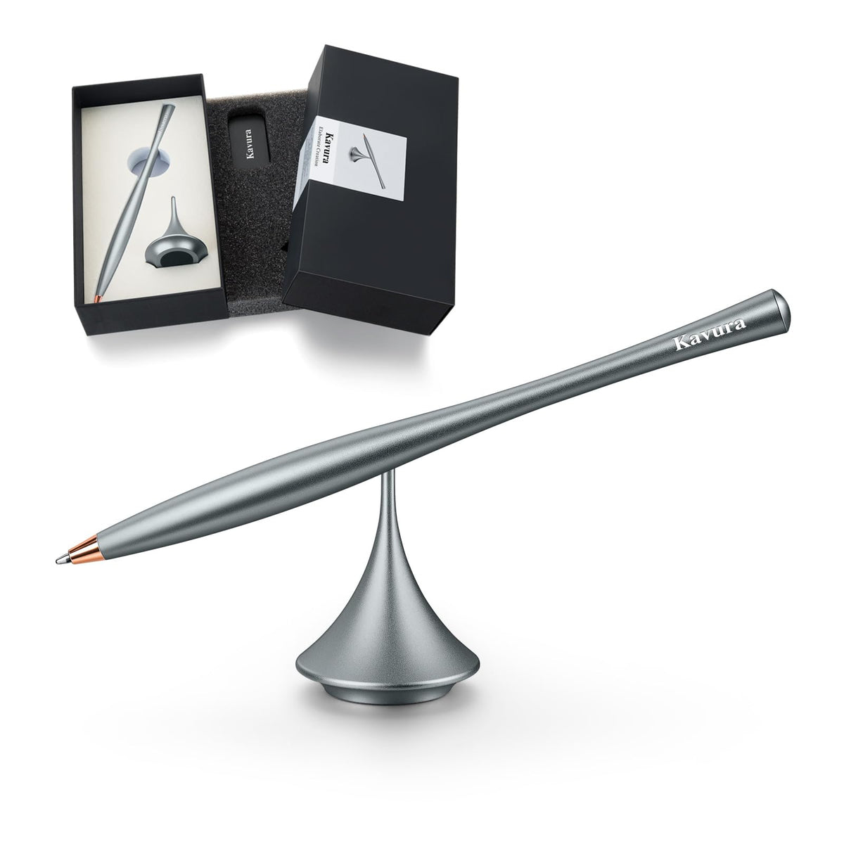 Metal Gravity Spinner Pen, Desk Fidget Pen for Men, Black
