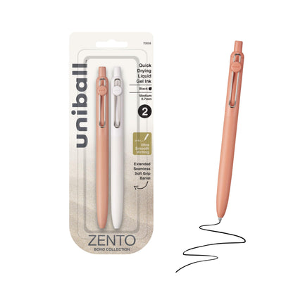 uniball™ Zento Gel Pens, Black Ink, 0.7mm Medium Point, 4 Count