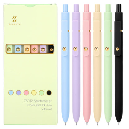 Ddaowanx Gel Pens,6 Pcs 0.5mm Retractable Quick Dry Blue Ink Pens