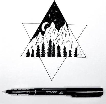 PILOT Precise V5, Extra Fine Point 0.5 mm Black Pens, Black, Pack of 12