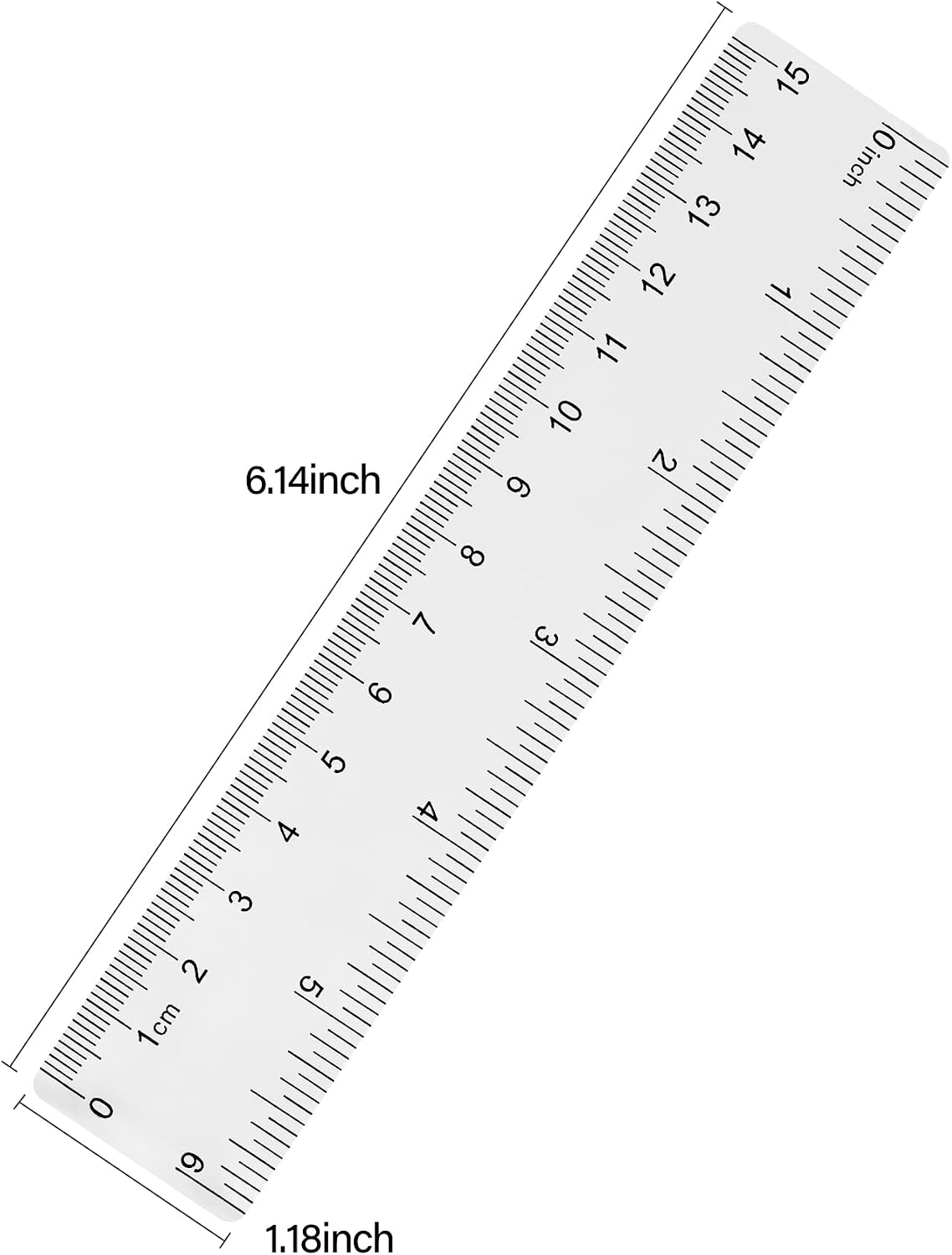 Unjoo Clear Plastic Ruler 6 Inch Straight Rulers, for School, Office, 2pcs