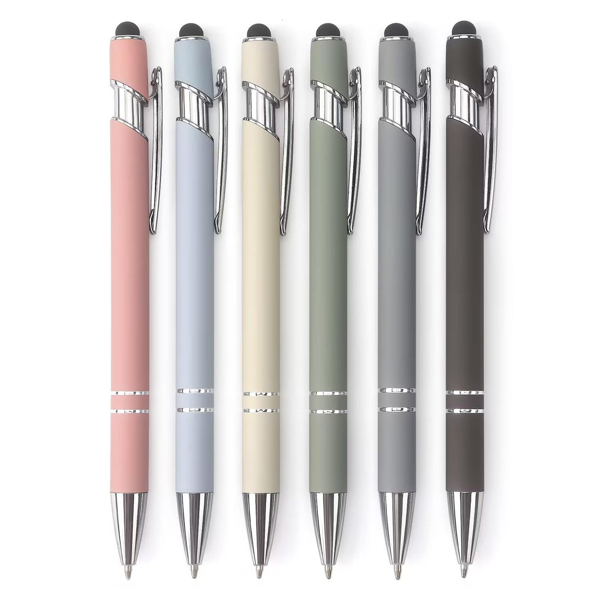 Ballpoint Pen 2-in-1 Stylus Pen with Stylus tip, 1.0 mm Black Ink, 6 Pack