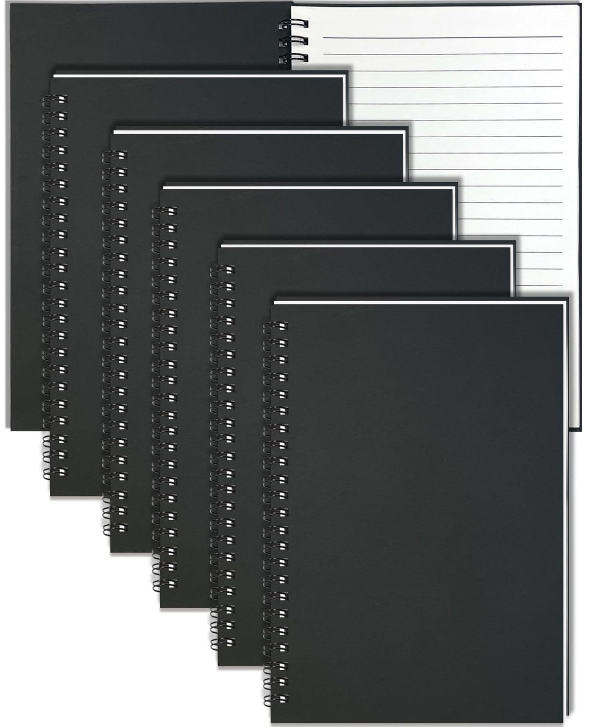 6Pack Spiral Notebook, 5.7x8.3” Small Notebooks for Work 120 Page Note Pads
