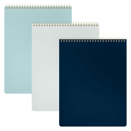 PAPERAGE Top Bound Spiral Notebook, 3 Pack, Lined Notepad, (Lavender/Blush/Light Grey), 70 Sheets (140 Pages) Per Notebook, Wide/Legal Ruled, 8.5 inches x 11 inches