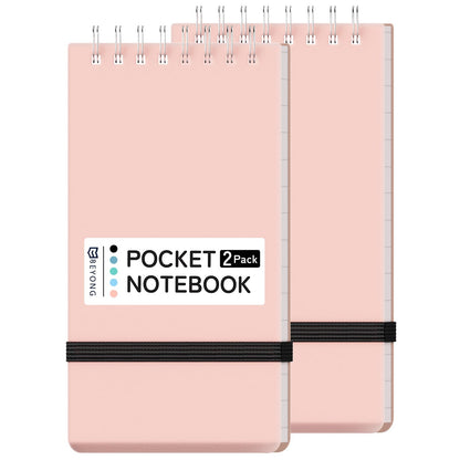Small Pocket Notebook, Mini Notepad Spiral Notebooks Note Pads (Black, 3x5)