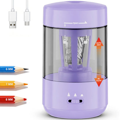Electric Pencil Sharpener for Classroom, Fully Automatic, Black