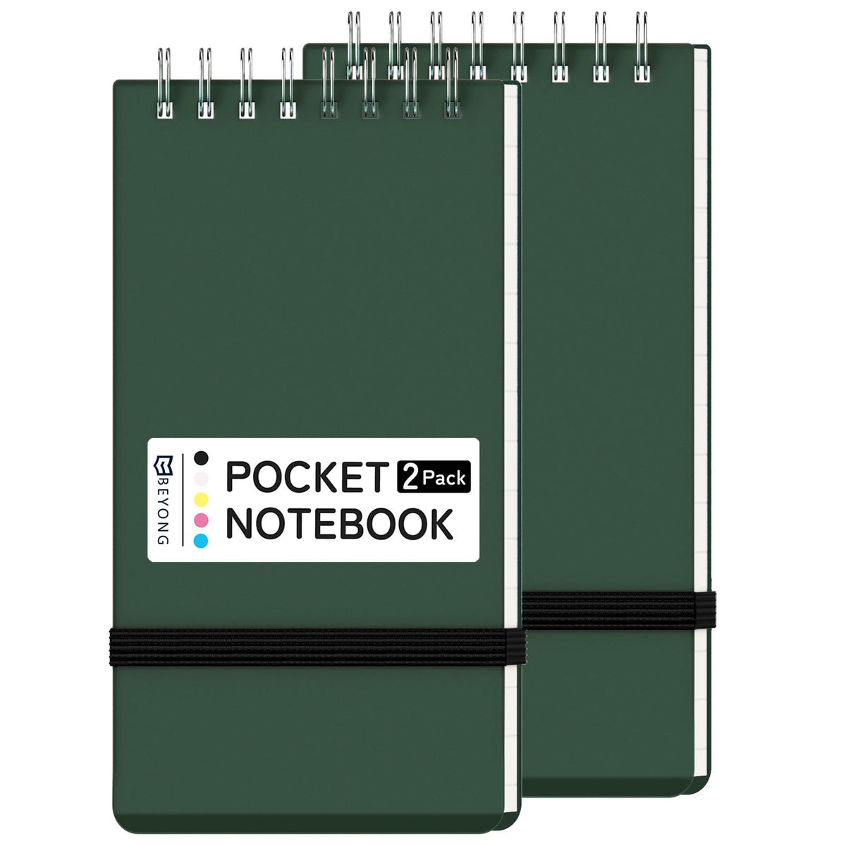 Small Pocket Notebook, Mini Notepad Spiral Notebooks Note Pads (Black, 3x5)