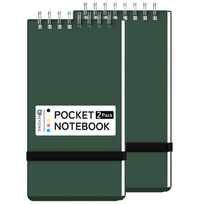 Small Pocket Notebook, Mini Notepad Spiral Notebooks Note Pads (Black, 3x5)