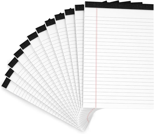 12 Pack Note Pads 5x8 Small Legal Pads White Notepads 5x8 Inch Paper Pads