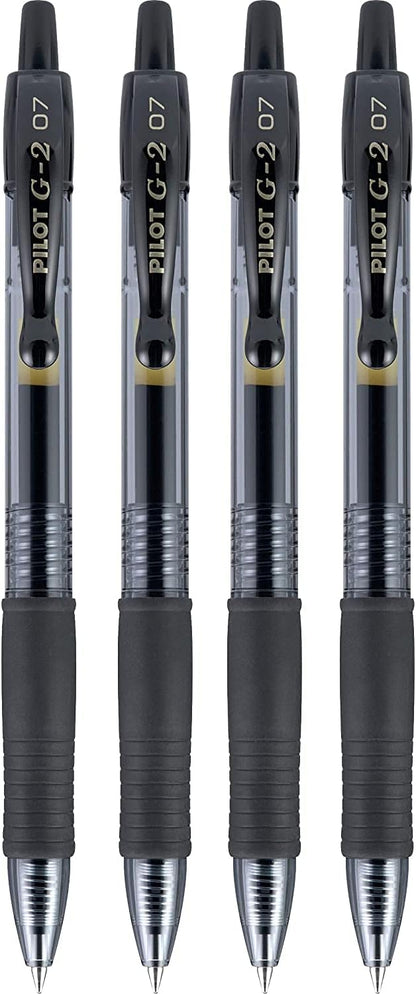 PILOT G2 Premium Gel Pens, Fine Point 0.7mm, Black Ink, 4-Pack