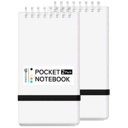 Small Pocket Notebook, Mini Notepad Spiral Notebooks Note Pads (Black, 3x5)
