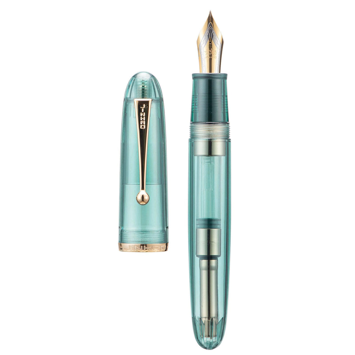 Jinhao 9019 Fountain Pen Dadao Series Ivory White #8 Heartbeat Fine Nib Large Converter Smooth Writing Instrument