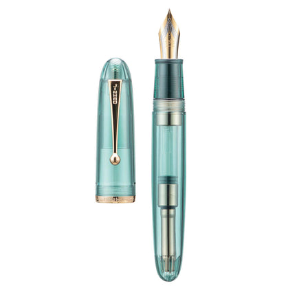 Jinhao 9019 Fountain Pen Dadao Series Ivory White #8 Heartbeat Fine Nib Large Converter Smooth Writing Instrument