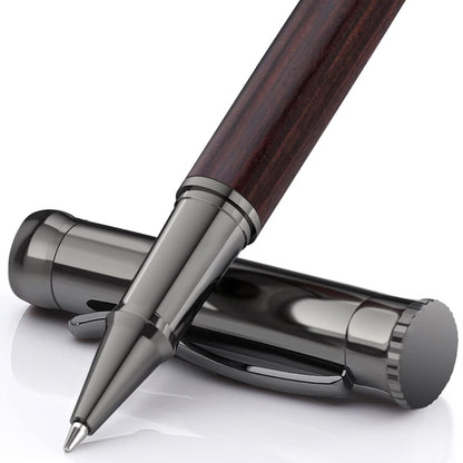 WEMATE Wood Rollerball Pen Set, Nice Pen for Men, Fancy Look - Red Padouk