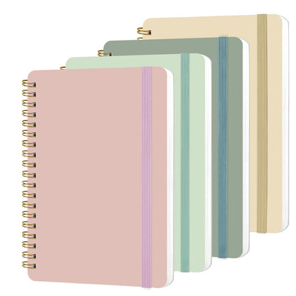 4 PCS Small Spiral Notebook 5x7, Spiral Journal Notebook, Notebooks for Work, Note Taking, School, Small Notebooks 5x7 with Strap, Cute Notebooks for Women 50 Sheets