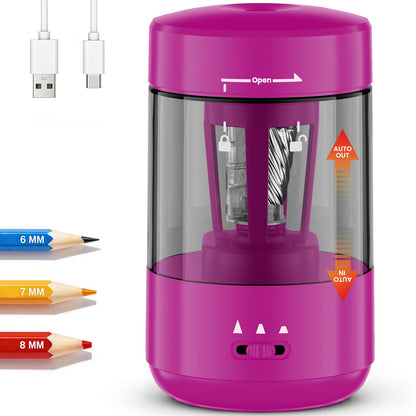 Electric Pencil Sharpener for Classroom, Fully Automatic, Black