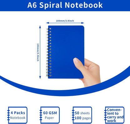 YiHenTiezz 8Pack Beige Small Spiral Notebook 4.2"x 6.1" Pocket Notepad