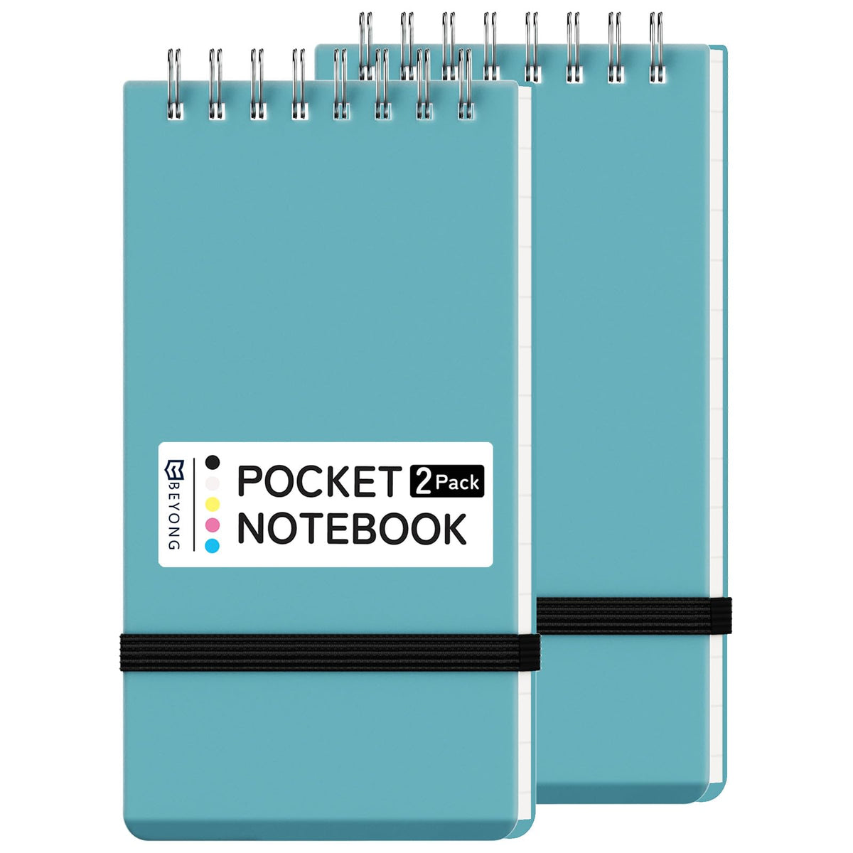Small Pocket Notebook, Mini Notepad Spiral Notebooks Note Pads (Black, 3x5)
