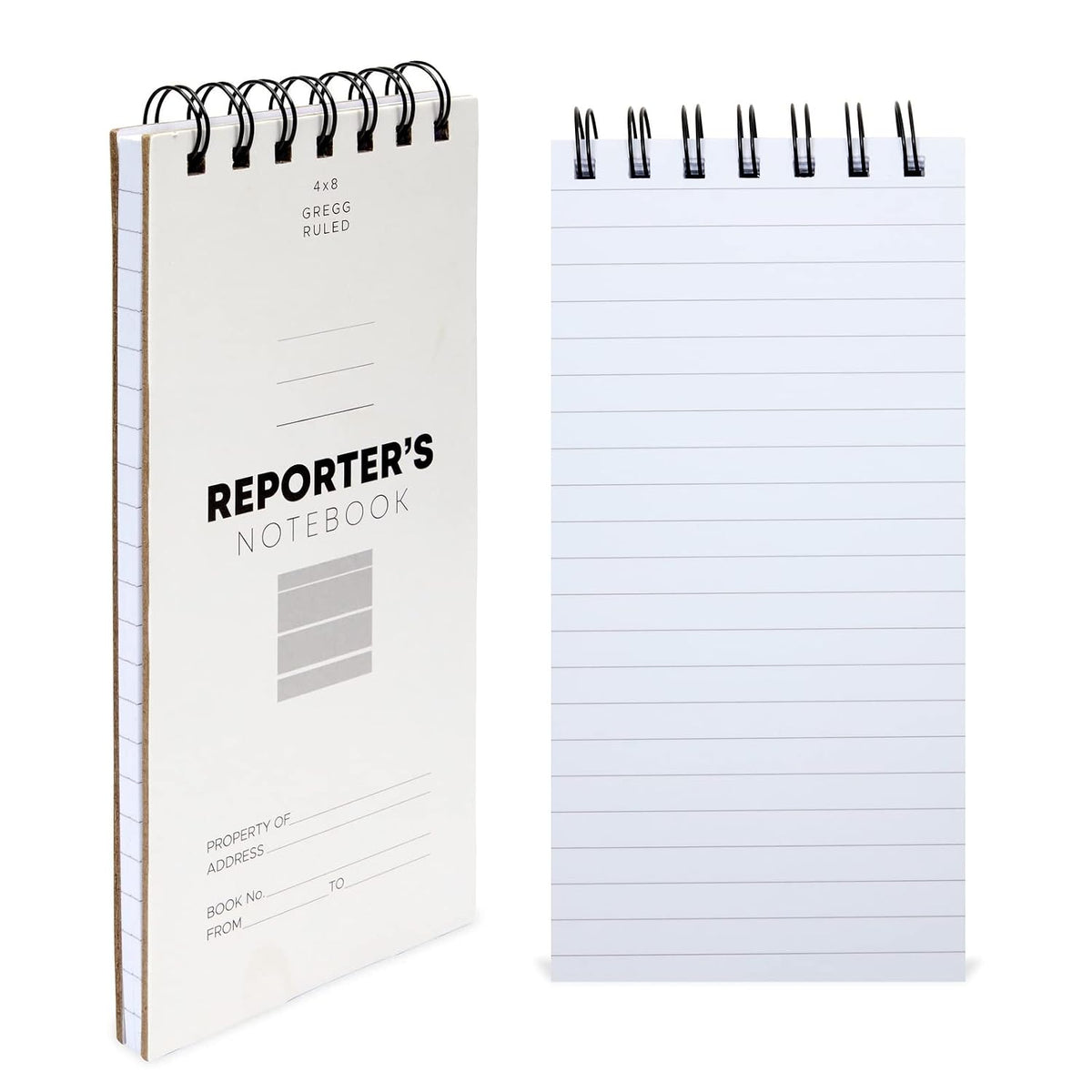 Juvale Reporters Notebook Pack - Top-Bound Notebook & Steno Pad for Journalism & Field Notes - Spiral Binding Lay-Flat Design - 4 x 8 in White, 12-Pack